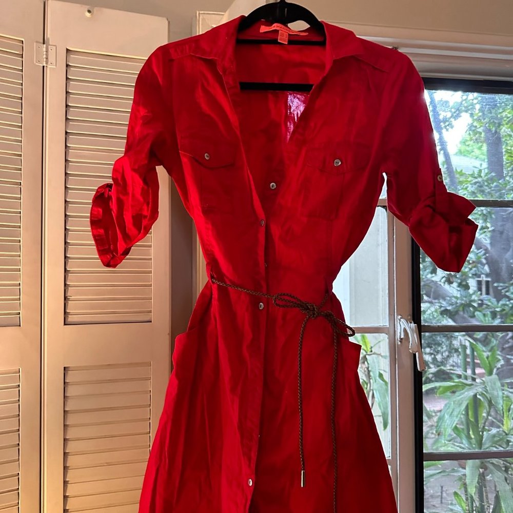 Shirt Dress Pink Love Mango Basic